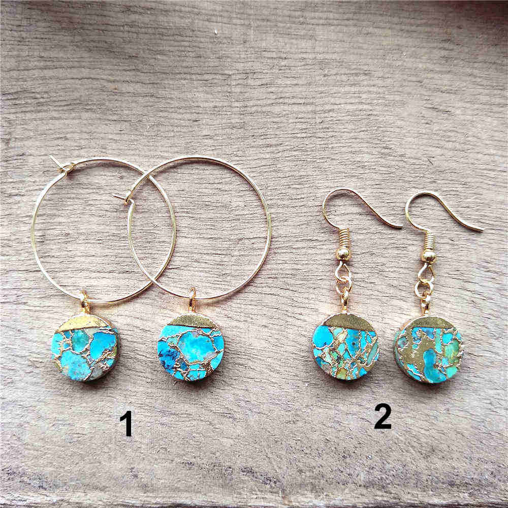 Round Hoop Tiffany Turquoise Earrings ED001-E