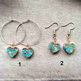 Heart Hoop Tiffany Turquoise Earrings ED001-E