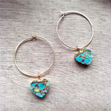 Heart Hoop Tiffany Turquoise Earrings ED001-E