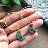 Crescent Moon Hoop Tiffany Turquoise Earrings ED001-E