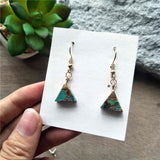 Triangle Hoop Tiffany Turquoise Earrings ED001-E