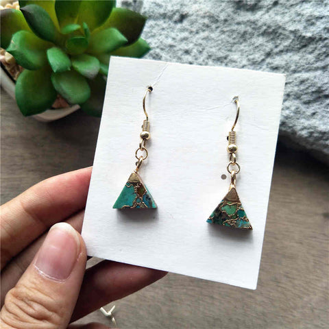 Triangle Hoop Tiffany Turquoise Earrings ED001-E