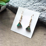 Triangle Hoop Tiffany Turquoise Earrings ED001-E