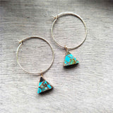 Triangle Hoop Tiffany Turquoise Earrings ED001-E