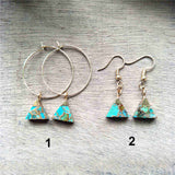 Triangle Hoop Tiffany Turquoise Earrings ED001-E