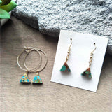 Triangle Hoop Tiffany Turquoise Earrings ED001-E