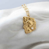 Gold Freshwater Pearl Girl Chain Necklace AL079