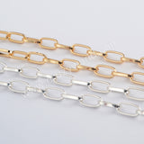 Trend Paper Clip Chains Oval Link Chains Making Jewelry Supply in Gold/Silver Plated PJ472-G