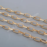 Trend Paper Clip Chains Oval Link Chains Making Jewelry Supply in Gold/Silver Plated PJ472-G