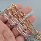Paperclip Chains Making Jewelry Supply in Gold Silver Plated PJ473-G