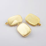 Gold Plated Bezel Natural Healing Stone Charm WX1623