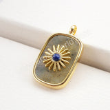 Gold Plated Bezel Natural Healing Stone Charm WX1623