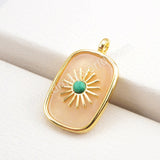 Gold Plated Bezel Natural Healing Stone Charm WX1623