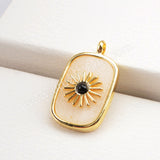 Gold Plated Bezel Natural Healing Stone Charm WX1623