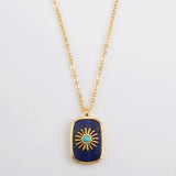 Gold Plated Bezel Natural Healing Stone Charm WX1623