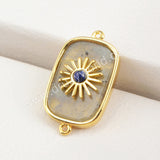 Gold Plated Bezel Natural Stone Connector WX1624