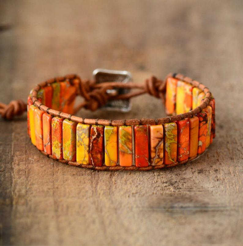 Leather wrap bracelet Yoga Bracelet gift Energy Bracelet Balance Meditation Protection bracelet boho bracelet leather bracelet gemstone bracelet