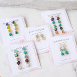Gold Claw Raw Multi Gemstone Chips Dangle Earrings, Birthstone Earrings, Healing Crystal Post Earrings, Unique Jewelry BT012