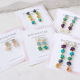 Gold Claw Raw Multi Gemstone Chips Dangle Earrings, Birthstone Earrings, Healing Crystal Post Earrings, Unique Jewelry BT012