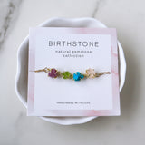 Gold Plated Claw Raw Birthstone Bracelet, Healing Crystal Stone Necklace, Natural Gemstone Jewelry BT014