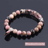 Amethyst Labradorite Gemstone Beads Love Pendant Bracelet AL115