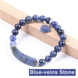Amethyst Labradorite Gemstone Beads Love Pendant Bracelet AL115