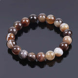Natural Agate 10mm Beaded Bracelet AL121