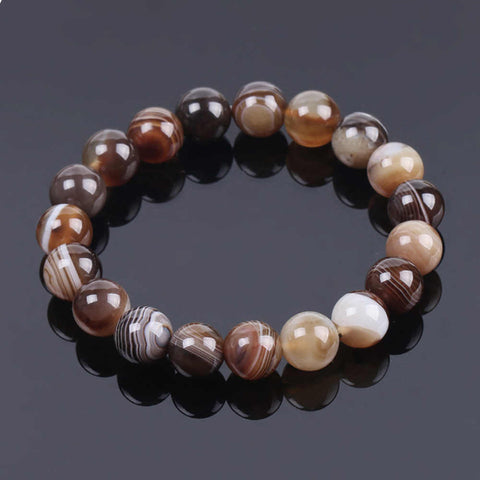 Natural Agate 10mm Beaded Bracelet AL121