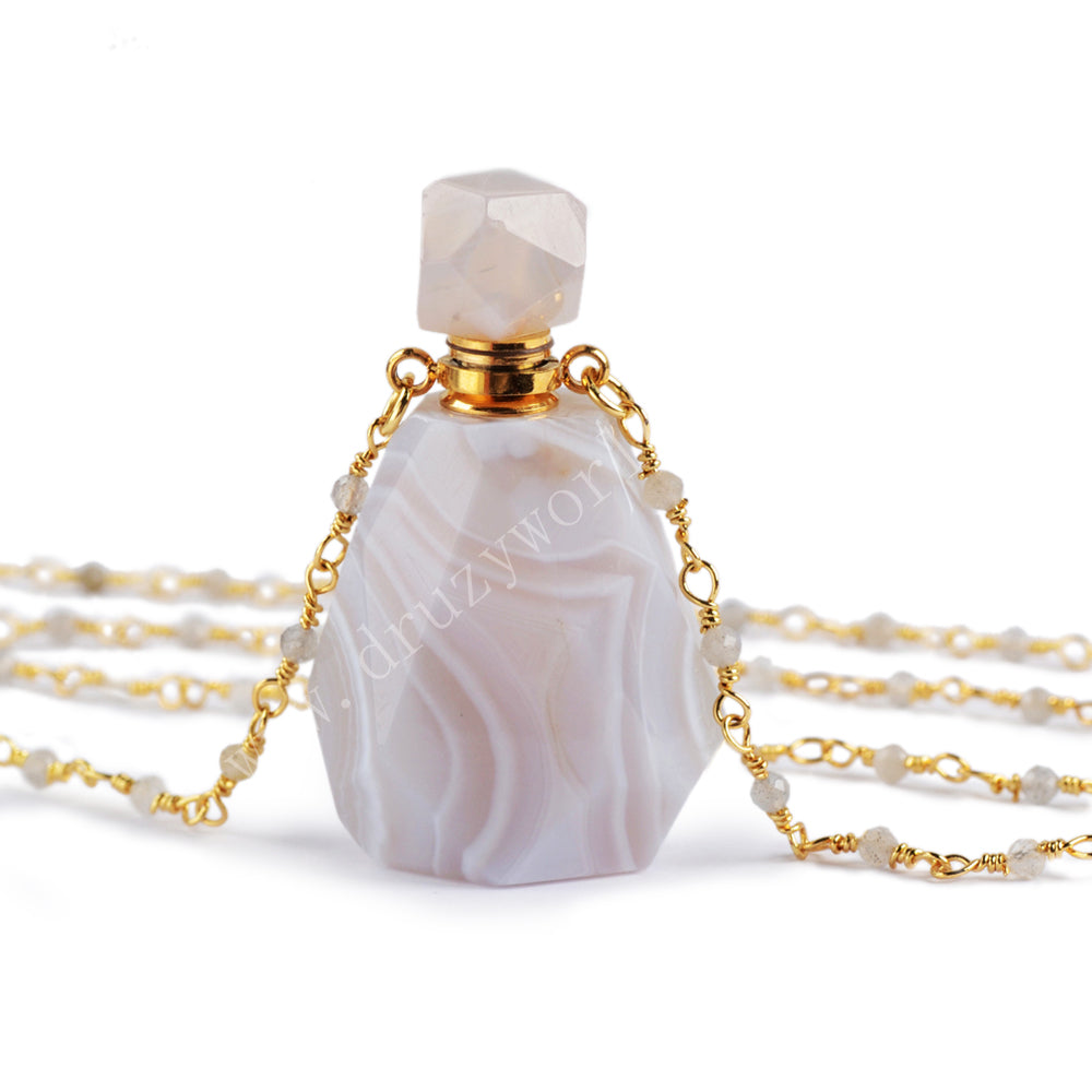 natural agate perfume bottle jewelry