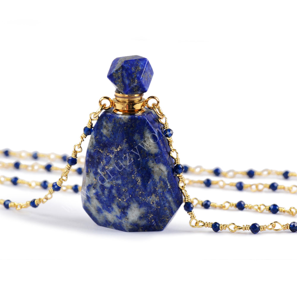 lapis lazuli perfume bottle necklace