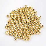 100pcs Wholesale 4mm 14K Gold Tone Dull Polish Brass Beads Ball PJ030-G