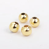 100pcs Wholesale 4mm 14K Gold Tone Dull Polish Brass Beads Ball PJ030-G