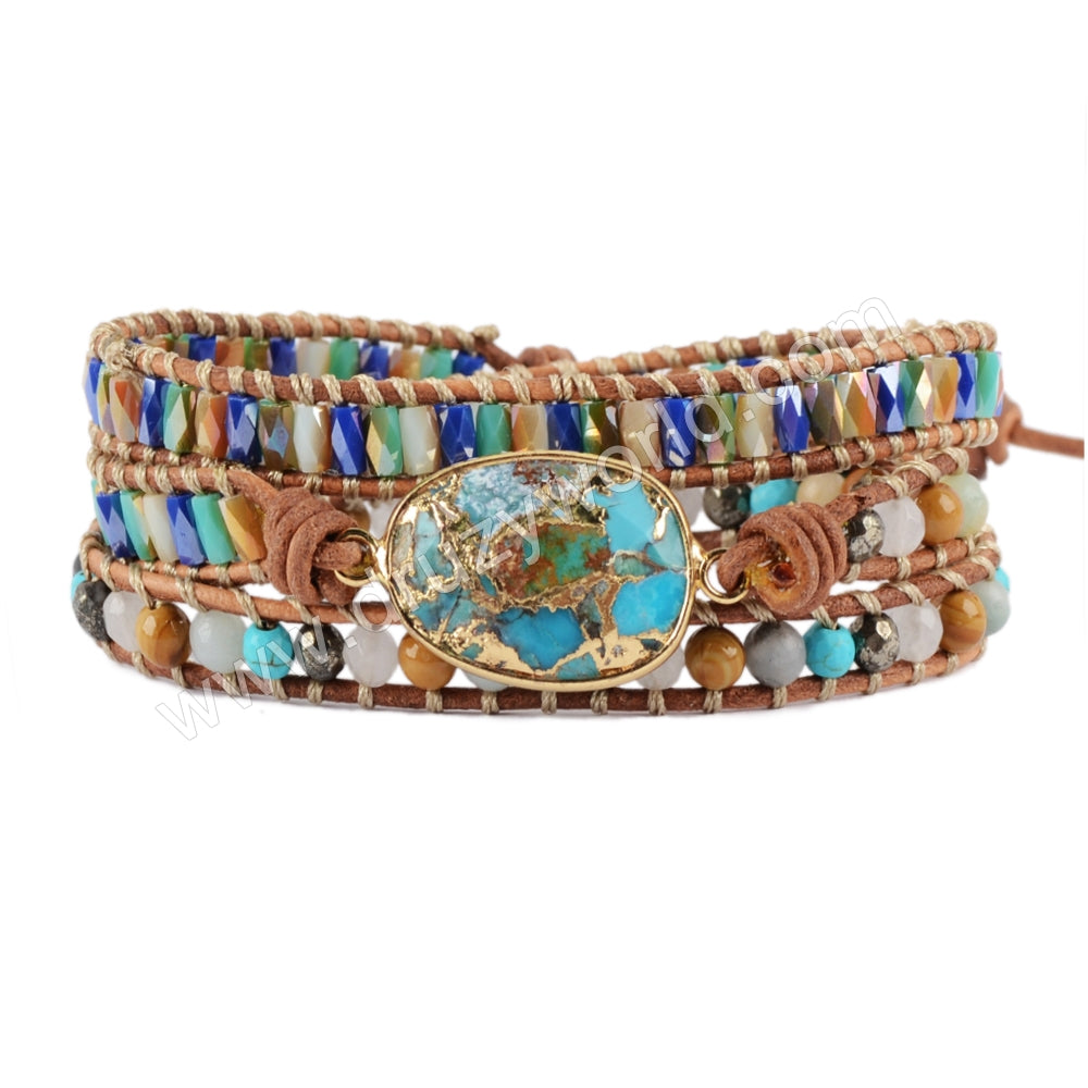  Goldline Turquoise Wrap Bracelet 