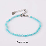 Silver Natural Healing Crystal Stone Beads Bracelet, 3mm Small Beads, Handmade Jewelry HD0315-S