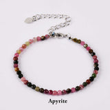 Silver Natural Healing Crystal Stone Beads Bracelet, 3mm Small Beads, Handmade Jewelry HD0315-S