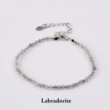 Silver Natural Healing Crystal Stone Beads Bracelet, 3mm Small Beads, Handmade Jewelry HD0315-S