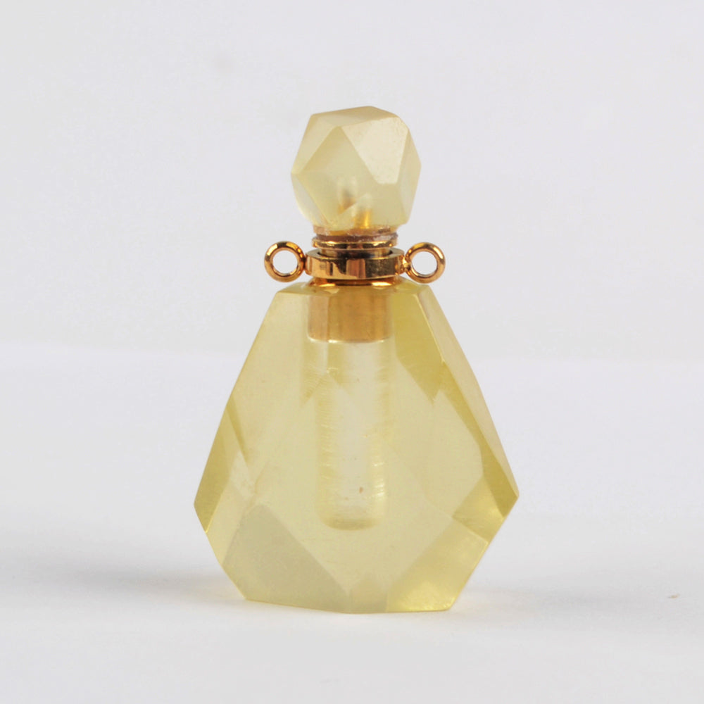Gemstone Gold Perfume Bottle Necklace Connector  (Really Can Hold Perfume)  WX1170