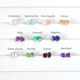 Gold Plated Raw Gemstone Stud Earrings, Peridot Ruby Garnet Aquamarine Crystal Healing Stone Jewelry Studs BT017