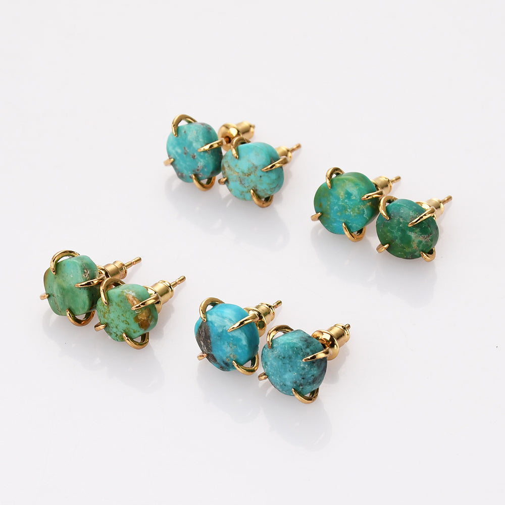 Genuine turquoise hot sale stud earrings