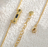 Wholesale 18" Rectangle Gold Plated Blue Zircon Micro Pave Necklace, CZ Necklace AL580