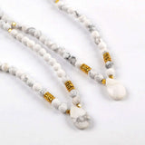 Teardrop White Turquoise With 6mm White Turquoise Beads Faceted Bracelet G1841
