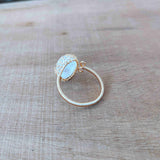 Gold Wire Wrap Moonstone Ring, Adjustable, Healing Gemstone Ring, Handmade Jewelry HUS228