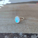 Gold Wire Wrap Moonstone Ring, Adjustable, Healing Gemstone Ring, Handmade Jewelry HUS228