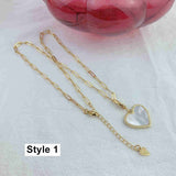 Natural Mother-of-pearl Heart Necklace AL346