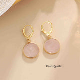 Round Natural Stone Hoop Earrings AL437