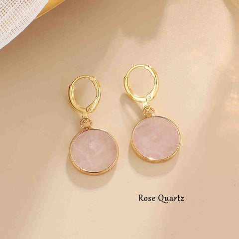 Round Natural Stone Hoop Earrings AL437