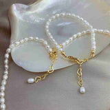 Natural Freshwater Pearl Choker Necklace Bracelet Set AL342