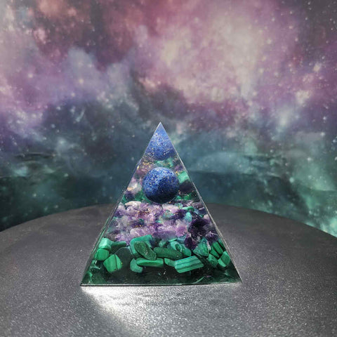 Lapis lazuli Amethyst Organ Pyramid AL251