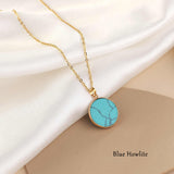 20“ Gold Round Gemstone Boho Necklace AL436