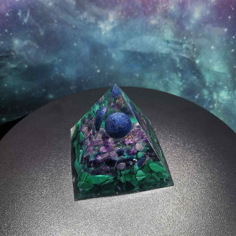 Lapis lazuli Amethyst Organ Pyramid AL251